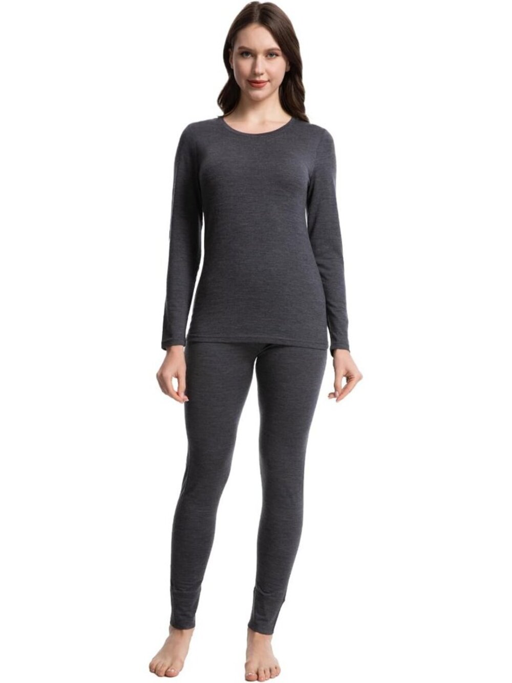 Cozy 100% Merino Wool Thermal Base Layer Set for Women - Warm & Soft Essentials